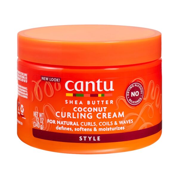 Cantu Coconut Curling Cream for Natural Curly Hair & Coils 340g (Made In USA)